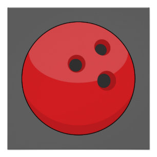 Red Bowling Ball Poster