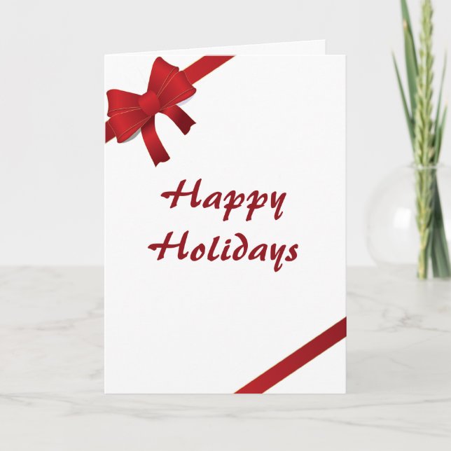 Red Bows Happy Holidays Holiday Card (Front)