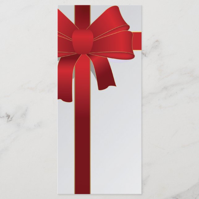 Red Bows Winter Wedding Program (Front)