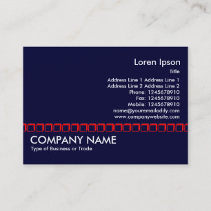 Red Box Line - Navy Blue Business Card