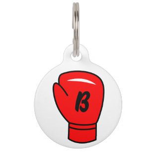 Red boxing glove logo pet tag for your dog or cat