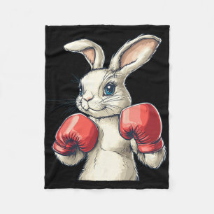Red Boxing Gloves And Cute Bunny Costume  Fleece Blanket