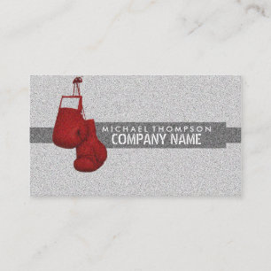 Red Boxing Gloves, Grain Effect, Boxing Business Card