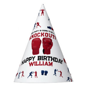 Red Boxing Gloves Kids Birthday Party Knockout Hat