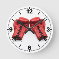 Red Boxing Gloves Wall Clock, Boxing Clock Face