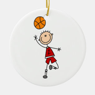 Red Boy Basketball Player t-shirts and Gifts Ceramic Ornament