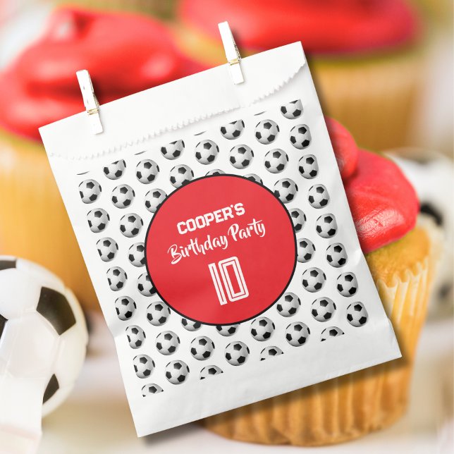 Red Boy Soccer Birthday Party Favour Bag (Creator Uploaded)
