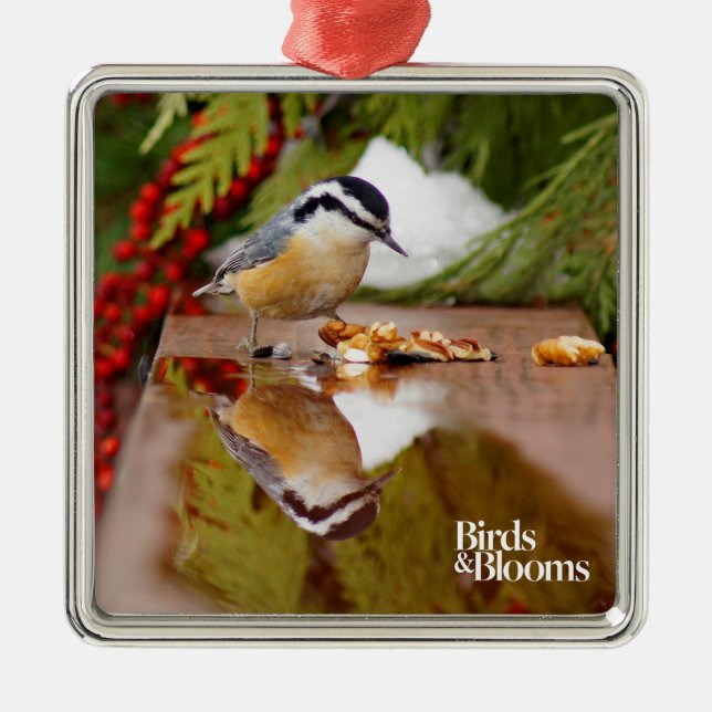 Red-breasted Nuthatch Metal Ornament (Front)
