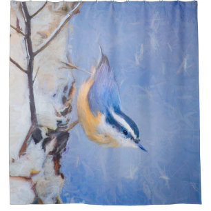 Red-Breasted Nuthatch Painting Original Bird Art