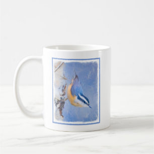 Red-Breasted Nuthatch Painting Original Bird Art Coffee Mug