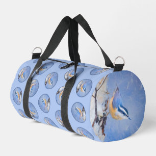 Red-Breasted Nuthatch Painting Original Bird Art Duffle Bag