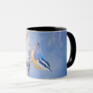 Red-Breasted Nuthatch Painting Original Bird Art Mug