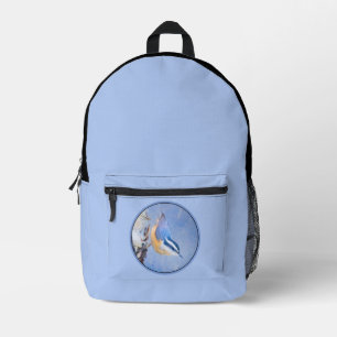 Red-Breasted Nuthatch Painting Original Bird Art Printed Backpack