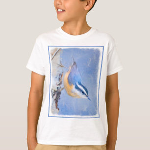 Red-Breasted Nuthatch Painting Original Bird Art T-Shirt
