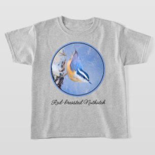 Red-Breasted Nuthatch Painting Original Bird Art T-Shirt