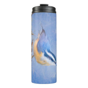 Red-Breasted Nuthatch Painting Original Bird Art Thermal Tumbler