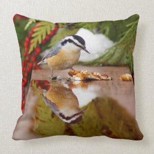 Red-breasted Nuthatch Throw Pillow