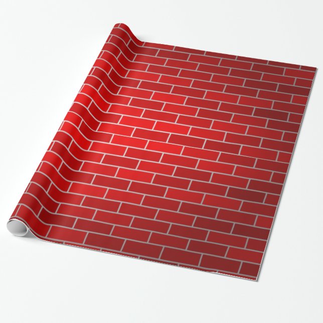 Red Brick Fireplace Wrapping Paper (Unrolled)