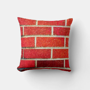 Red Brick & Glitter Holiday Party Modern Glam Chic Throw Pillow