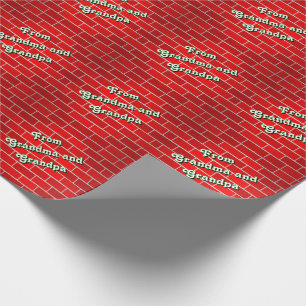 Red Brick Personalized Christmas Wrapping Paper