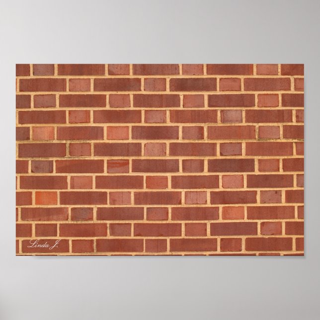 Red Brick Wall Background Canvas or Poster (Front)