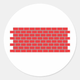 red brick wall classic round sticker