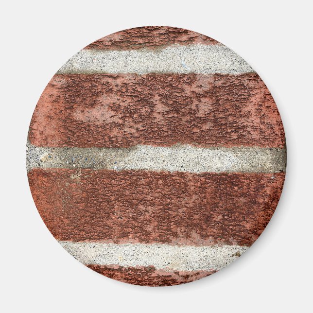 Red Brick Wall Concrete Cement Texture Magnet (Front)