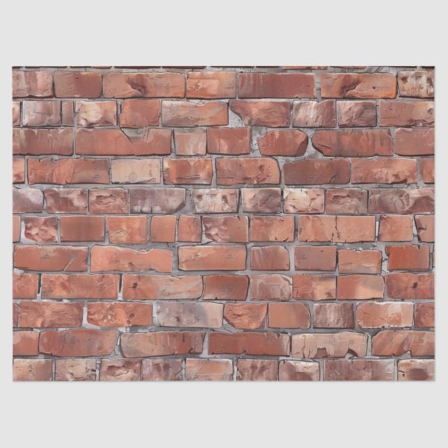 Red Brick Wall Decoupage Tissue Paper (Front)