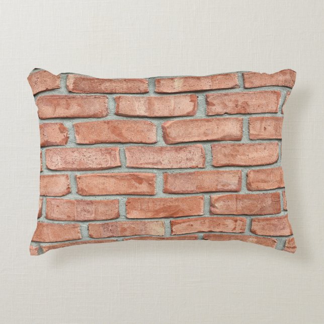 Red brick wall in the morning accent pillow (Front)