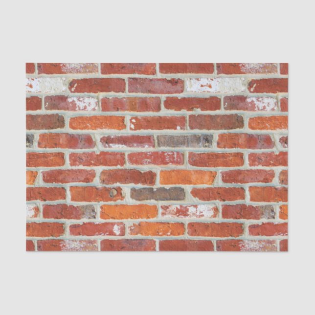 Red Brick Wall Pattern Tissue Paper (Front)