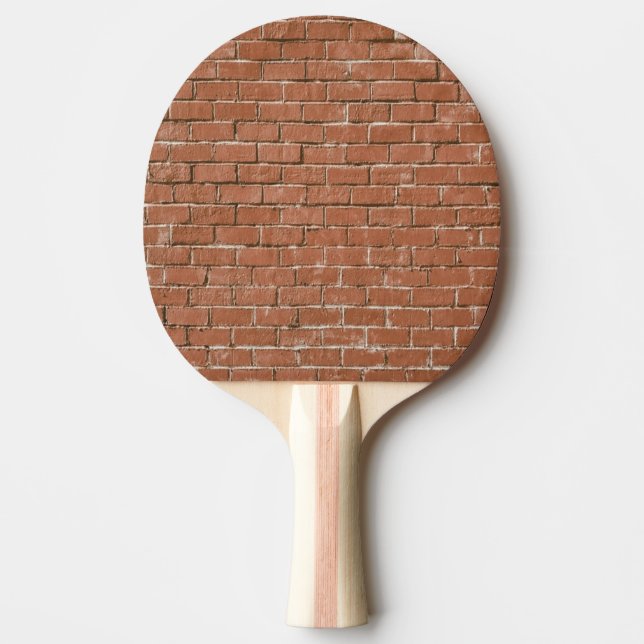 Red Brick Wall Rustic Ping Pong Paddle (Front)