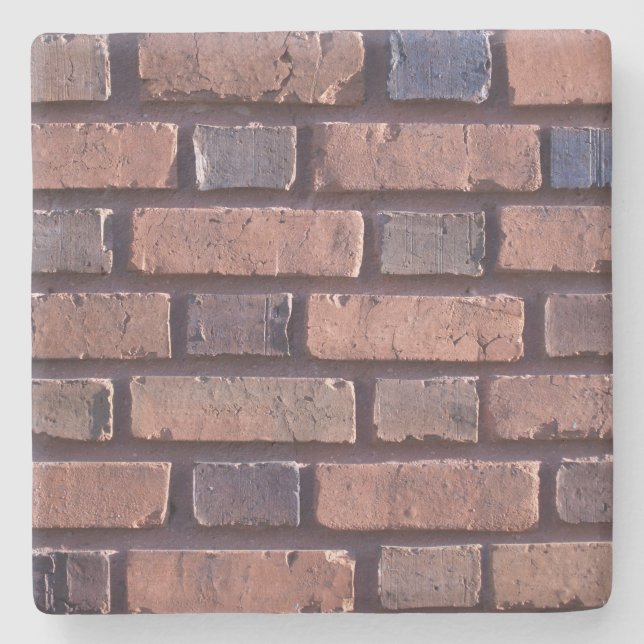 Red Brick Wall Square coaster (Front)