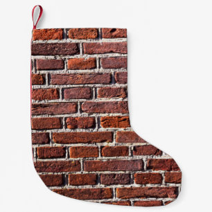 Red brick wall stone bricks masonry small christmas stocking