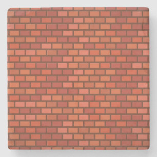 Red brick wall stone coaster