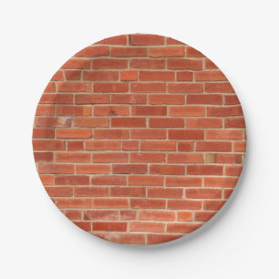 Red Brick Wall Texture Background Paper Plate