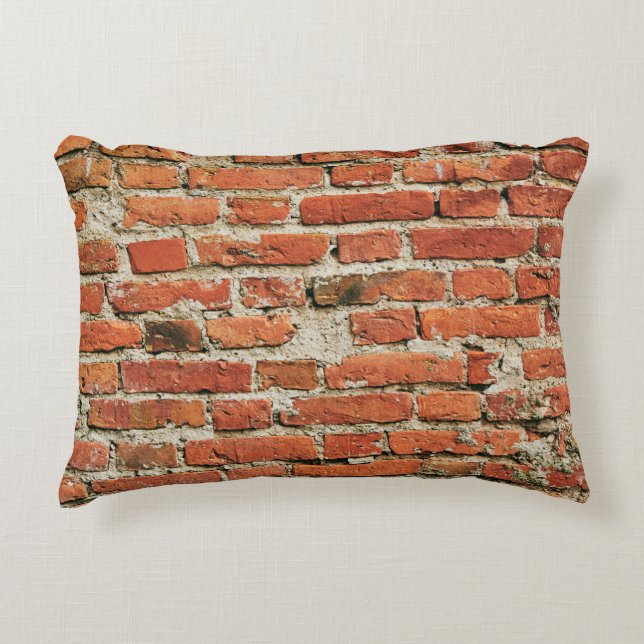 Red brick wall texture grunge background. Abstract Accent Pillow (Front)