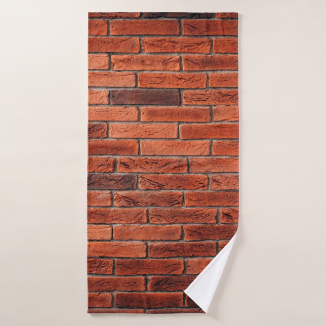 Red brick wall texture grunge backgroundbrick,wall (Serviette de bain)