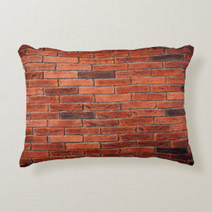 Red brick wall texture grunge backgroundbrick,wall accent pillow