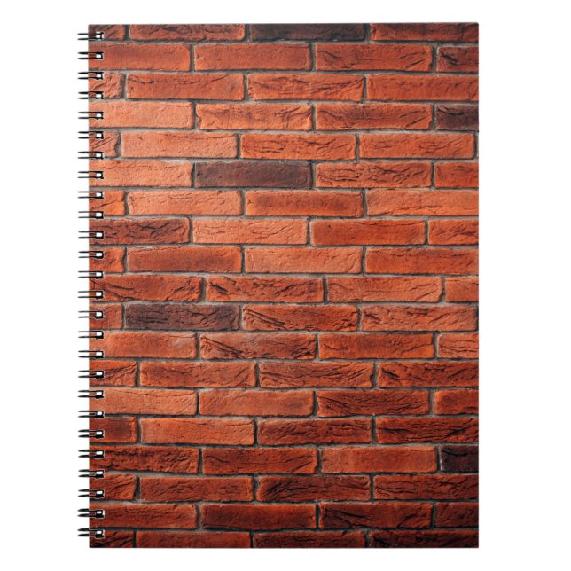 Red brick wall texture grunge backgroundbrick,wall notebook (Front)