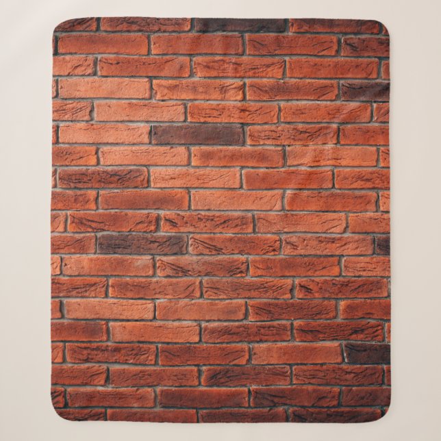 Red brick wall texture grunge backgroundbrick,wall sherpa blanket (Front)