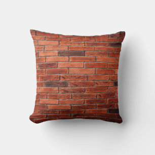Red brick wall texture grunge backgroundbrick,wall throw pillow