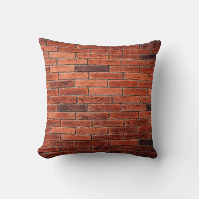 Red brick wall texture grunge backgroundbrick,wall throw pillow (Front)