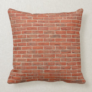 Red brick wall texture throw pillow