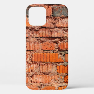 Red brick wall textureabandoned, aging, antique, a iPhone 12 case
