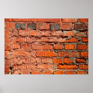 Red brick wall textureabandoned, aging, antique, a poster