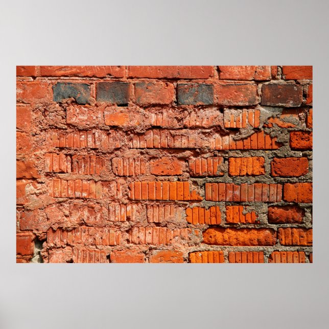 Red brick wall textureabandoned, aging, antique, a poster (Front)