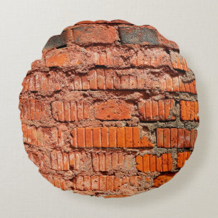 Red brick wall textureabandoned, aging, antique, a round pillow