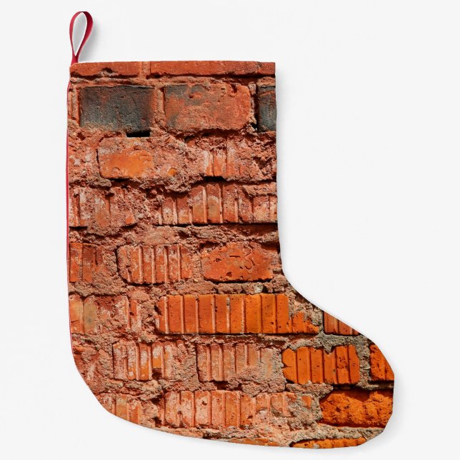 Red brick wall textureabandoned, aging, antique, a small christmas stocking (Front)