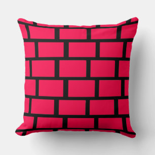 RED BRICK WALL THROW PILLOW