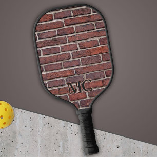 Red Brick Wall with Initials or Name Pickleball Paddle
